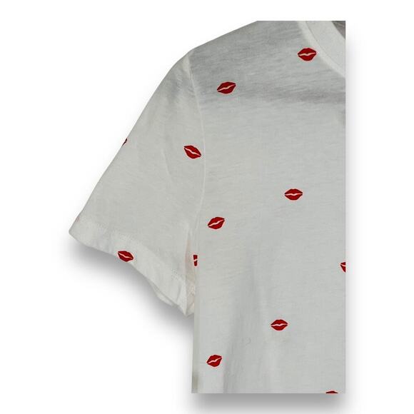 Halogen T Shirt Red Lips Print Size Small - Picture 5 of 9
